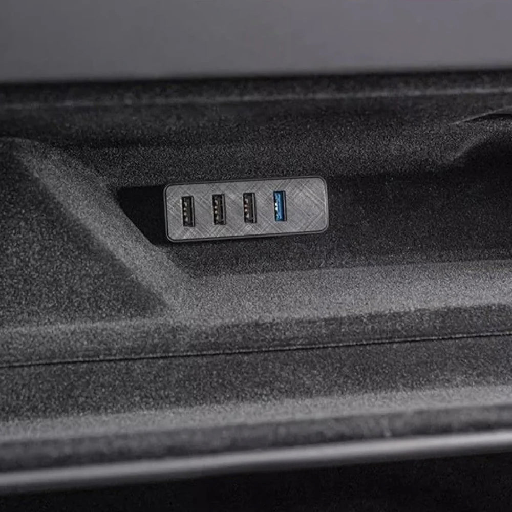 4-in-1 Glove Box USB Hub for Cybertruck 2024+ | USB 3.0 | Dedicated Dashcam Port