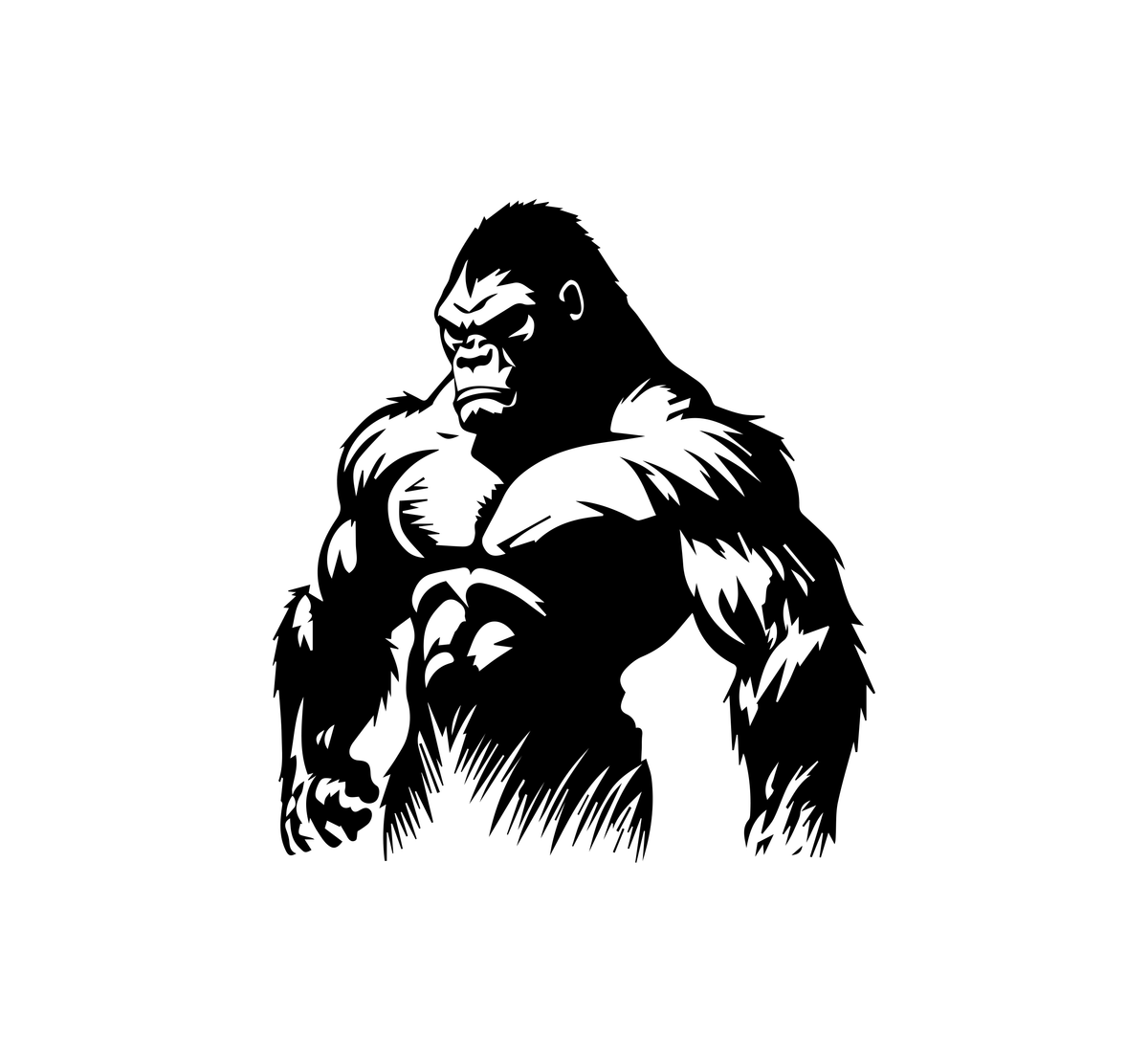 Muscular Gorilla Hood Graphic