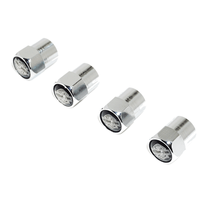 Chrome Valve Stem Tire Caps, Style: Harley Davidson