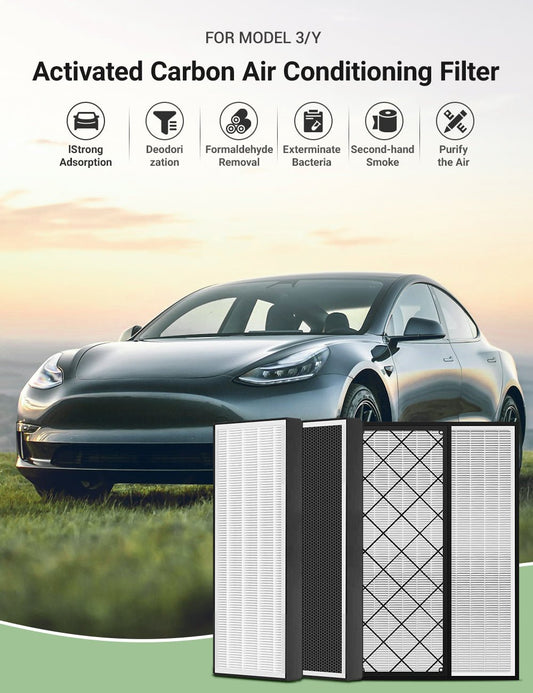 Complete HEPA Cabin Air Filter Set for Model Y | Upper & Lower (4-Pack)