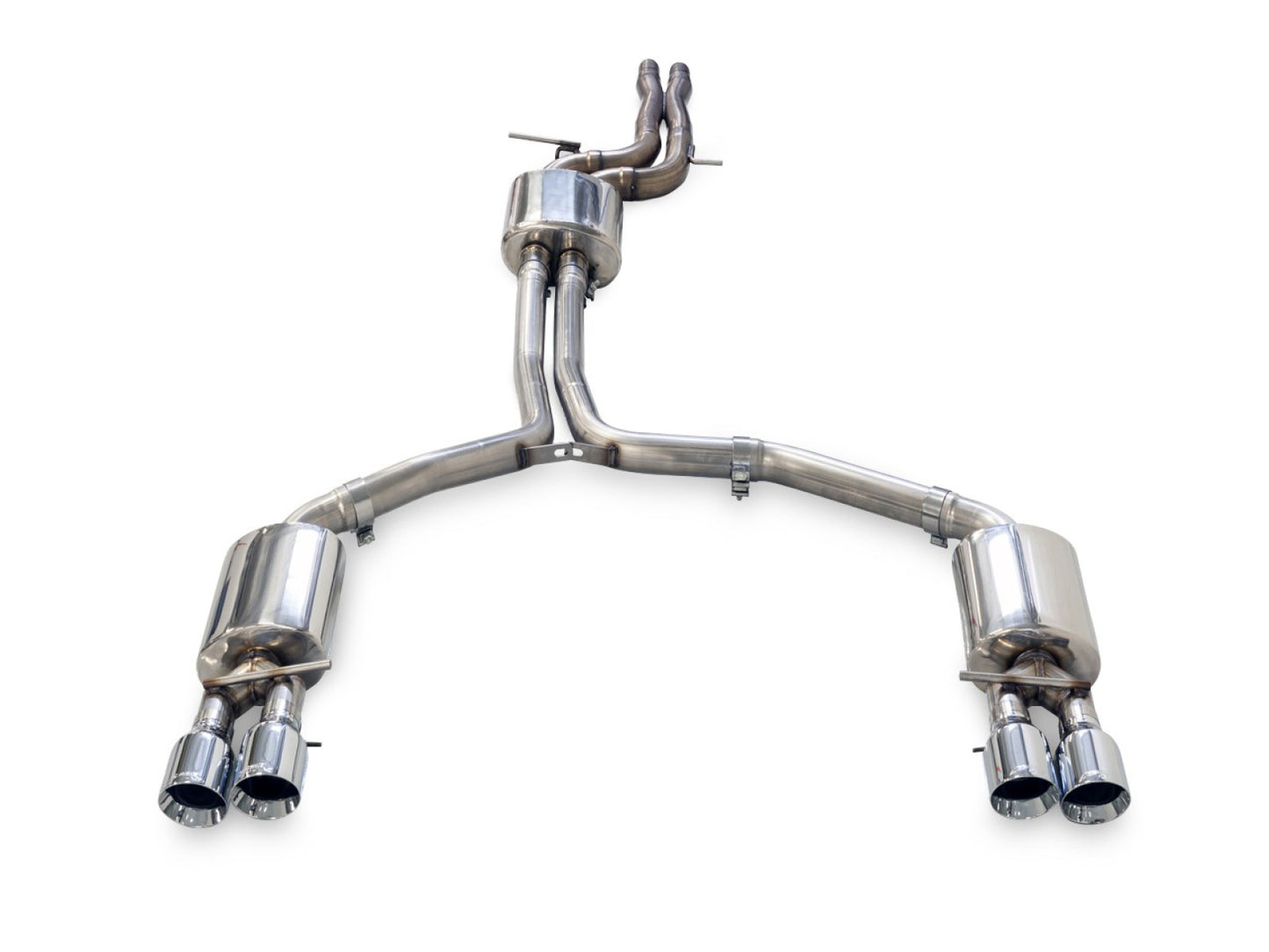 AWE Tuning Touring Edition Exhaust for Audi C7 A7 3.0T - Quad Outlet, Chrome Silver Tips 3015-42074