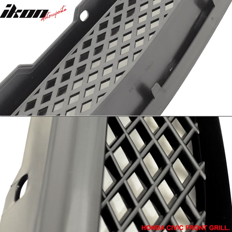 Fits Honda Civic 96-98 2 SIR Front Rear Bumper Lip + T-R Front Grille