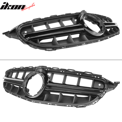 2019-2020 Benz W205 C300 Vertical Unpainted Front Grille w/Camera Hole