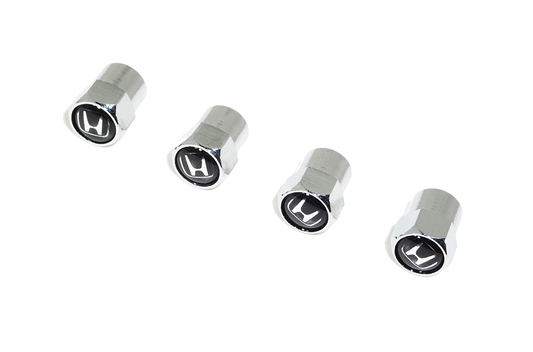 Chrome Valve Stem Tire Caps, Style: Honda