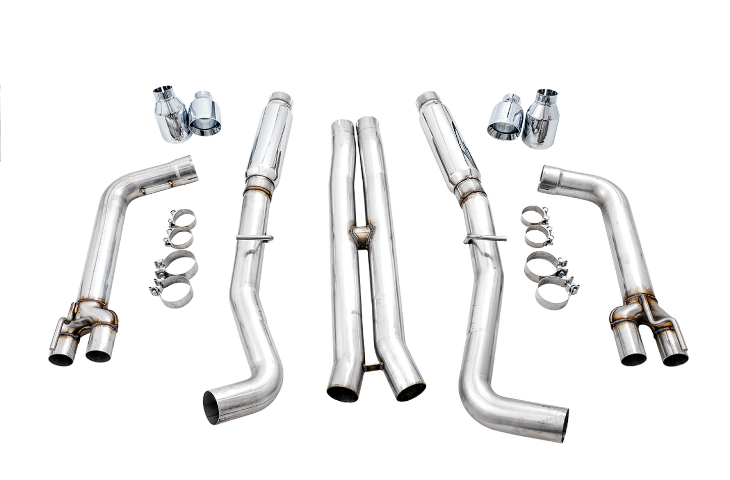 AWE Tuning Track Edition Exhaust for 15 Challenger 5.7 - Chrome Silver Quad Tips 3015-42144