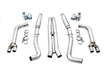 AWE Tuning Track Edition Exhaust for 15 Challenger 5.7 - Chrome Silver Quad Tips 3015-42144