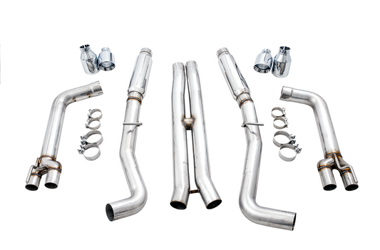AWE Tuning Track Edition Exhaust for 15 Challenger 5.7 - Chrome Silver Quad Tips 3015-42144