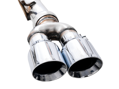 AWE Tuning 0FG Catback Split Rear Exit Exhaust for 4th Gen Silverado/Sierra 1500 5.3L (With Bumper Cutouts) - Quad Chrome Silver Tips 3015-42201