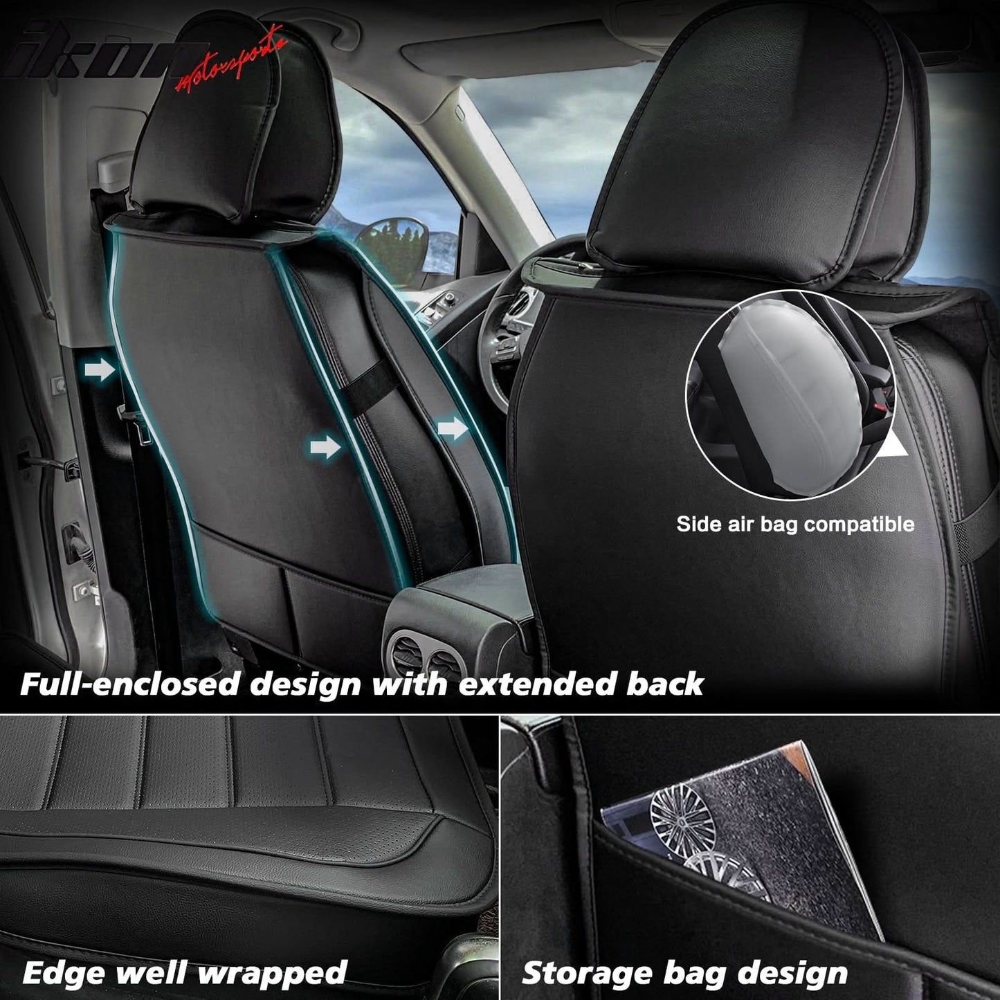 Universal Car Seat Covers Cushion Protecots PU Leather - 02 Style