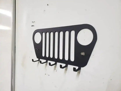 Jeep Wrangler Grill Keychain Rack – Steel Wall Mounted Offroad Organizer