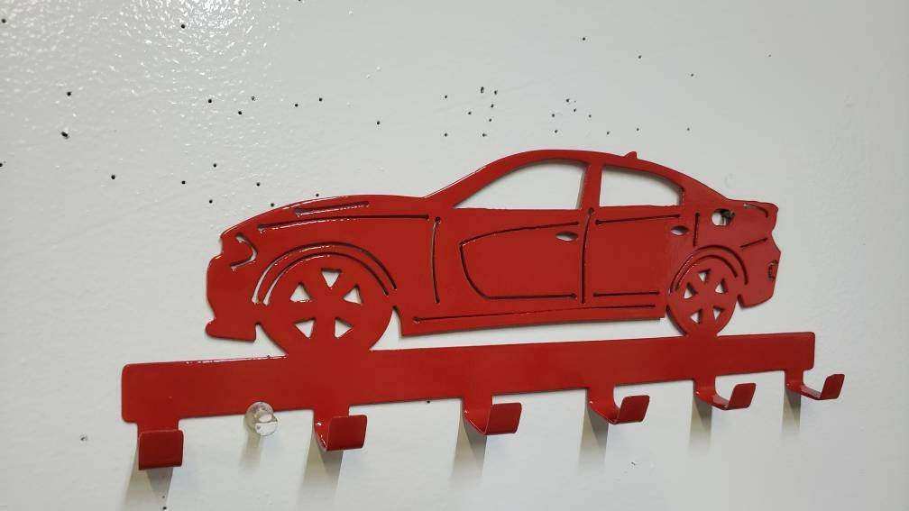 Dodge Charger Keychain Rack – Steel Wall Mounted Muscle Car Organizer