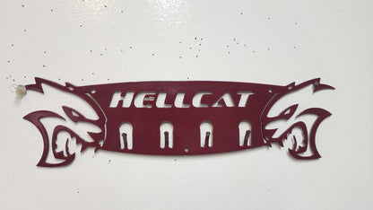 Dodge Hellcat Keychain Rack – Steel Wall Mounted Muscle Car Organizer