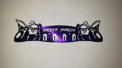 Dodge SRT Scat Pack Keychain Rack – Steel Wall Mounted Muscle Car Organizer