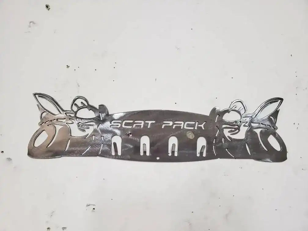 Dodge 30" SRT Scat Pack Towel, Coat, and Hat Rack – Steel Wall Organizer