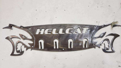 Dodge Hellcat Keychain Rack – Steel Wall Mounted Muscle Car Organizer