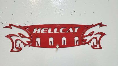 Dodge Hellcat Keychain Rack – Steel Wall Mounted Muscle Car Organizer