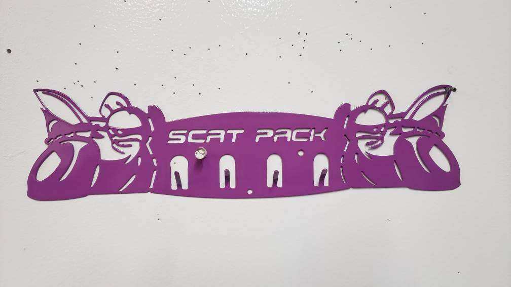 Dodge SRT Scat Pack Keychain Rack – Steel Wall Mounted Muscle Car Organizer