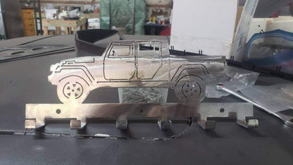 Jeep Gladiator Keychain Rack – Steel Wall Mounted Offroad Truck Organizer