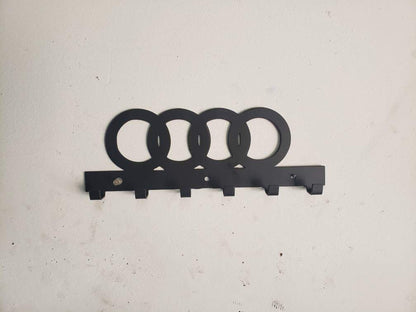 Audi Logo Keychain Rack – Steel Wall Mounted Euro Car Organizer