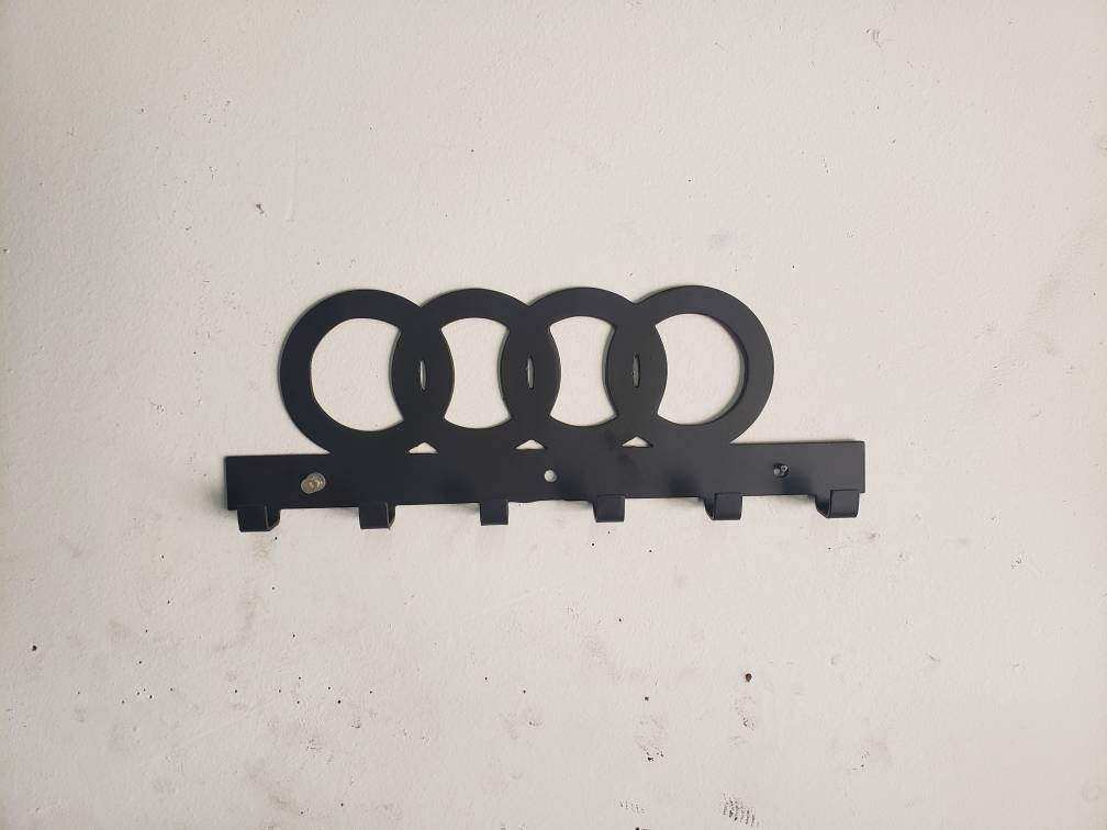 Audi Logo Keychain Rack – Steel Wall Mounted Euro Car Organizer