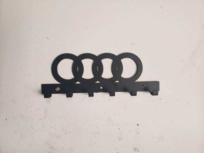 Audi Logo Keychain Rack – Steel Wall Mounted Euro Car Organizer