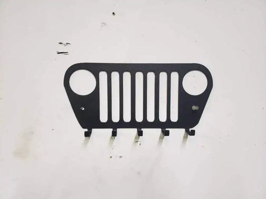 Jeep Wrangler Grill Keychain Rack – Steel Wall Mounted Offroad Organizer