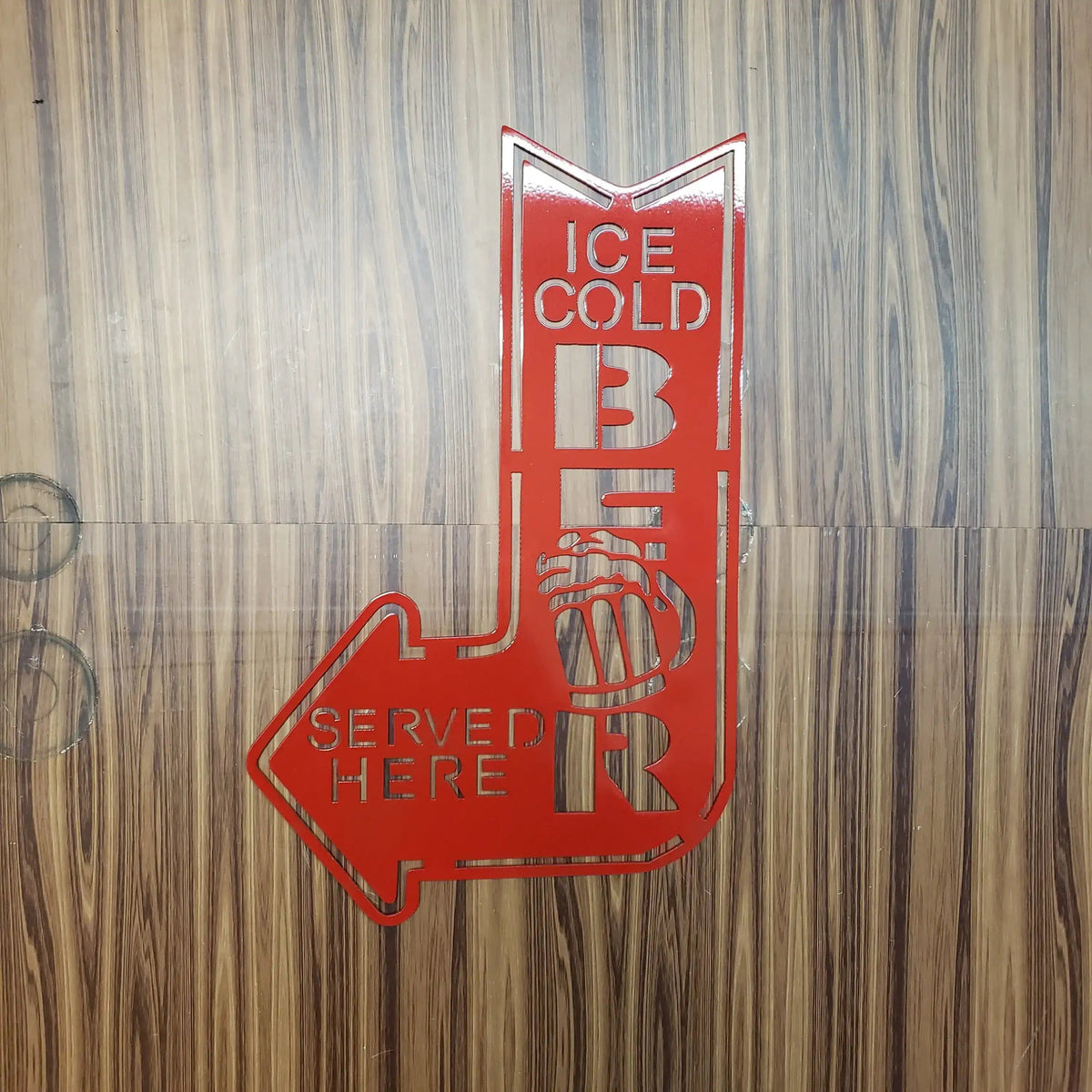 Ice Cold Beer Sold Here Bar Sign – Custom Metal Wall Art for Home Pub or Man Cave
