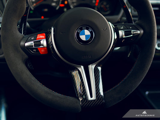 AutoTecknic Carbon Fiber Steering Wheel Trim Cover - BMW F-Chassis M Vehicles
