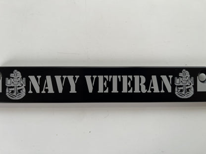 Navy Veteran American Flag Billet Aluminum License Plate Frame