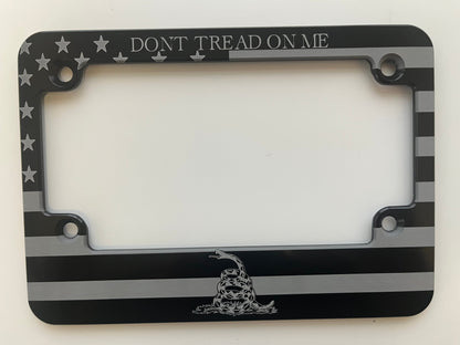 Don’t Tread On Me American Flag Billet Aluminum Motorcycle License Plate Frame