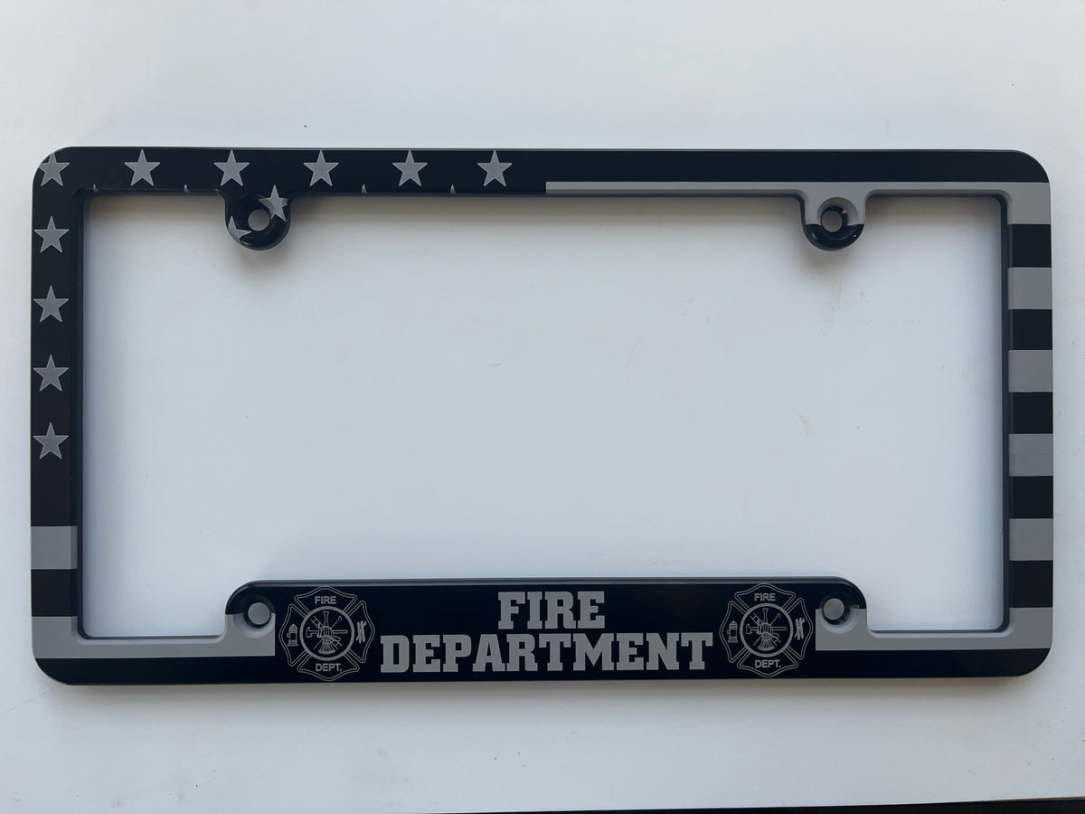 Fire Department Maltese Cross Billet Aluminum License Plate Frame