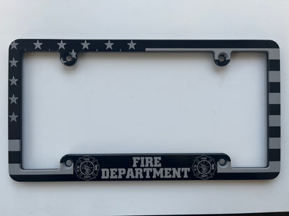 Fire Department Maltese Cross Billet Aluminum License Plate Frame