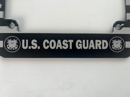 Coast Guard American Flag Billet Aluminum Motorcycle License Plate Frame