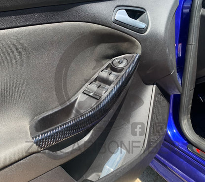 2012+ Ford Focus Carbon Fiber Door Handle Pull Trims/Door Spears Replacement (Pair of 2)
