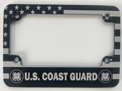 Coast Guard American Flag Billet Aluminum Motorcycle License Plate Frame