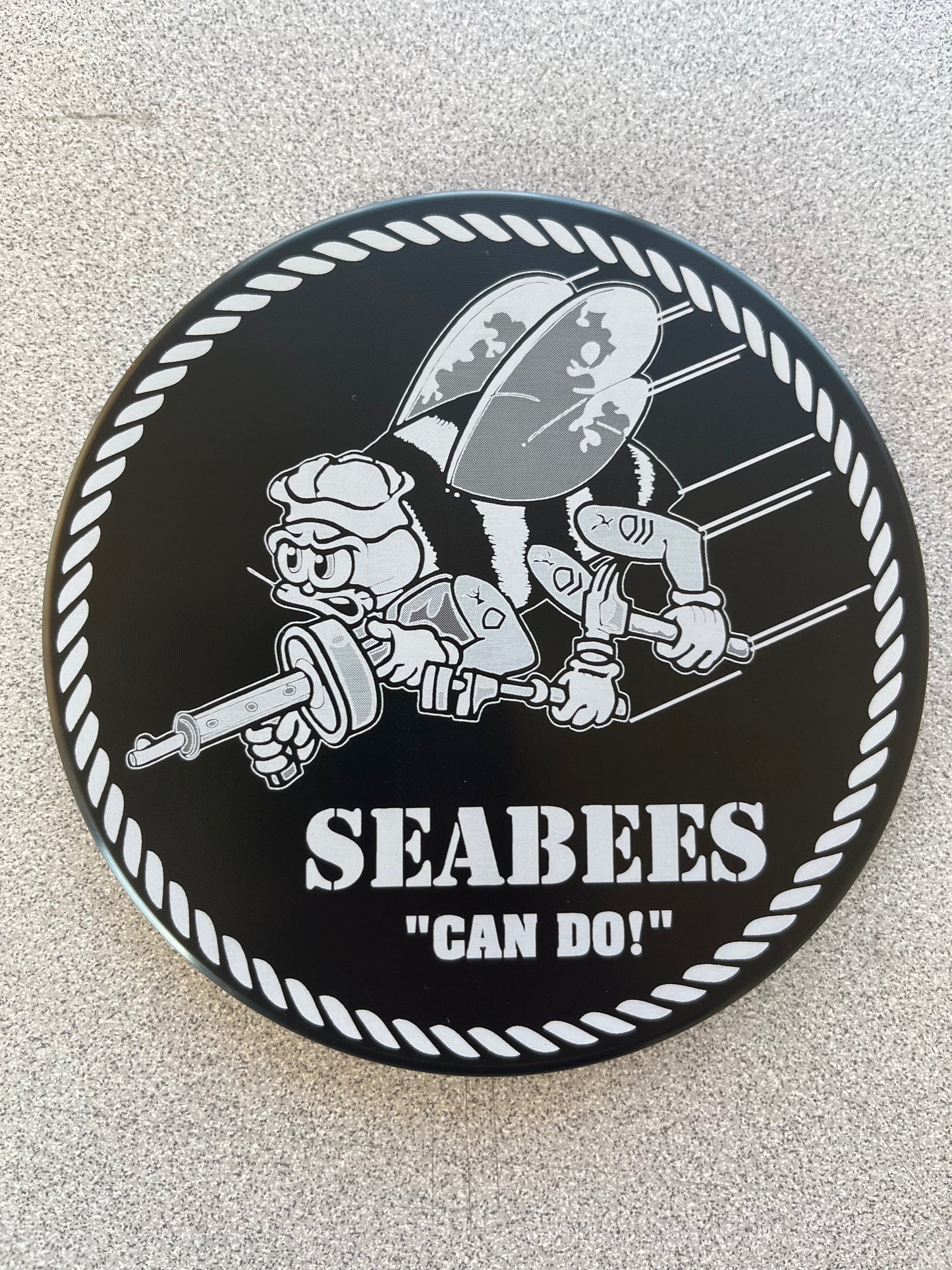 Seabees Navy Engraved Hitch Cover