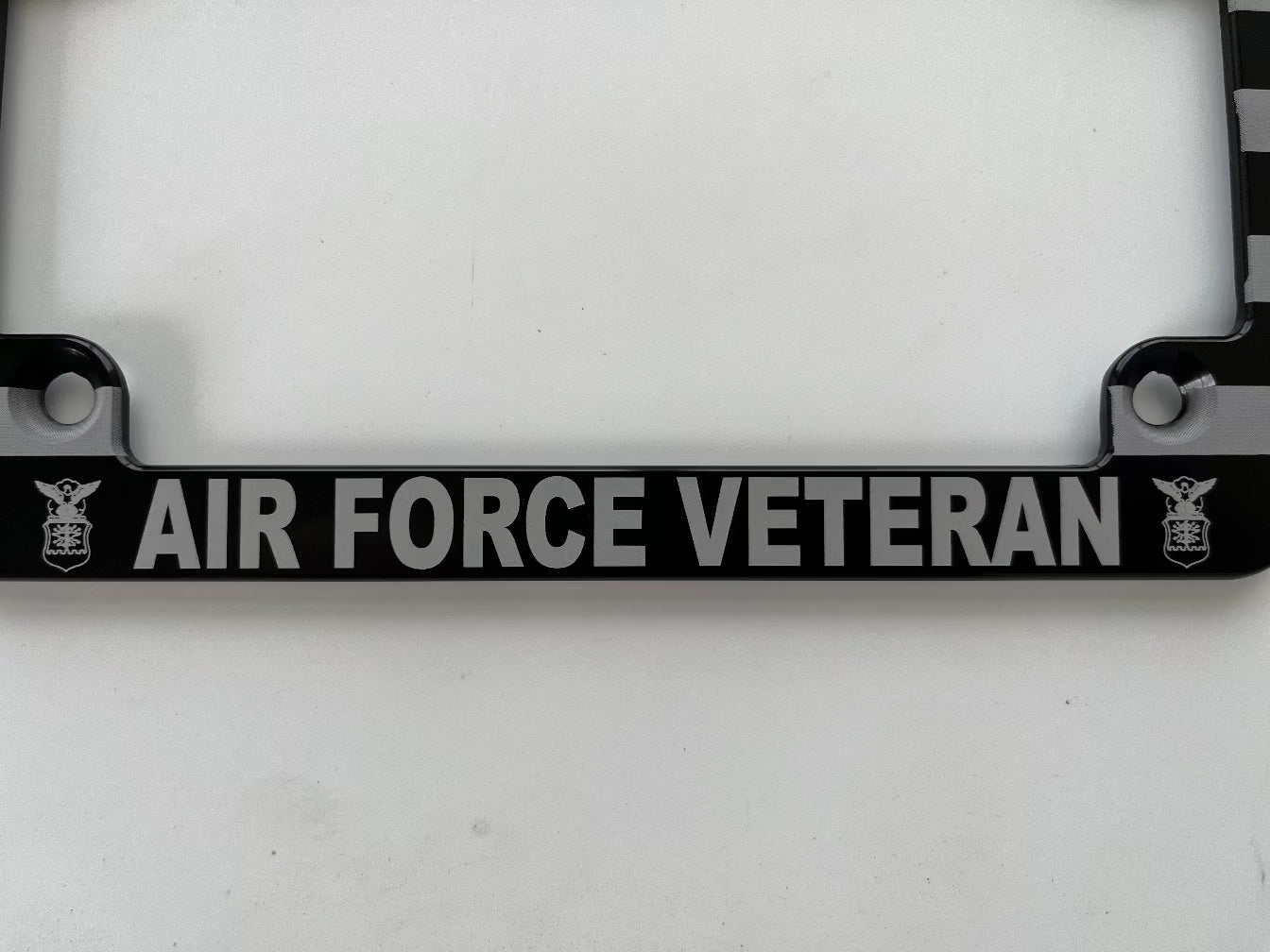 Air Force Veteran American Flag Slim Billet Aluminum Motorcycle License Plate Frame
