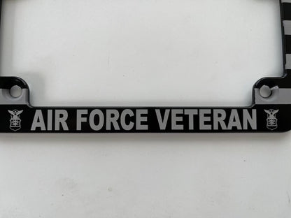 Air Force Veteran American Flag Slim Billet Aluminum Motorcycle License Plate Frame