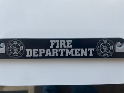 Fire Department Maltese Cross Billet Aluminum License Plate Frame