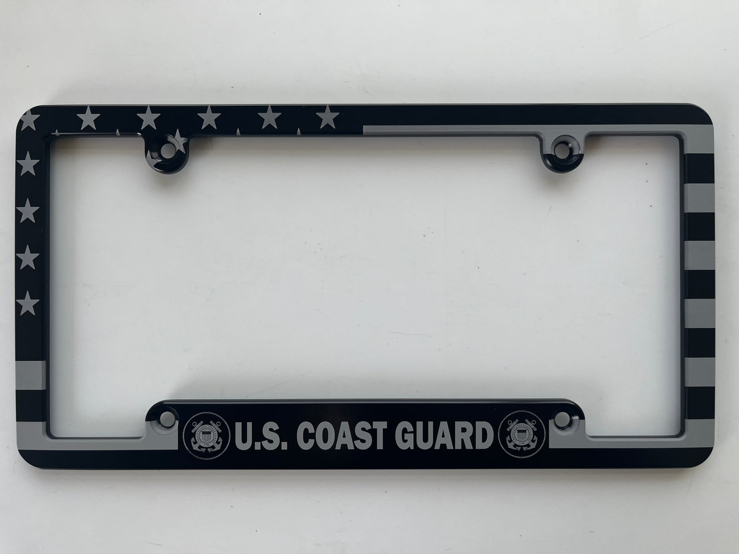 Coast Guard American Flag Billet Aluminum License Plate Frame
