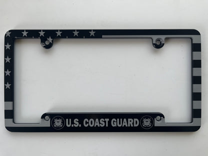 Coast Guard American Flag Billet Aluminum License Plate Frame