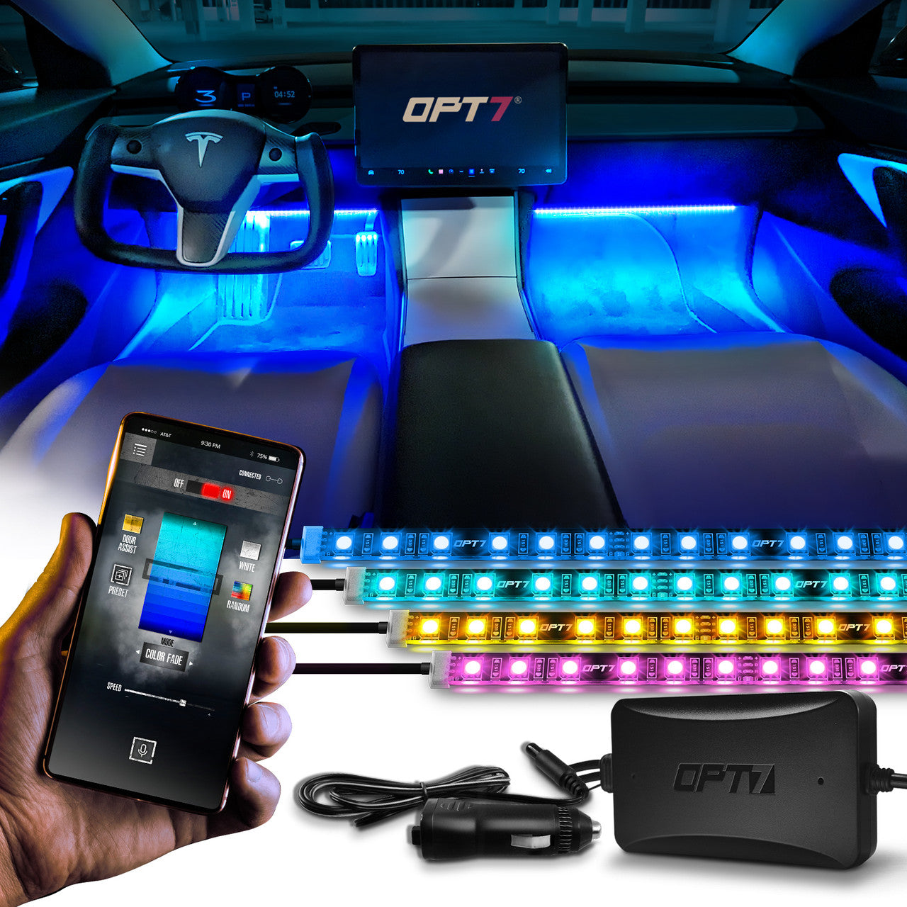 AURA 09-18 Ram Bundle- RGBW Headlights +Interior + Quantum Rock lights + Grille w- Bluetooth