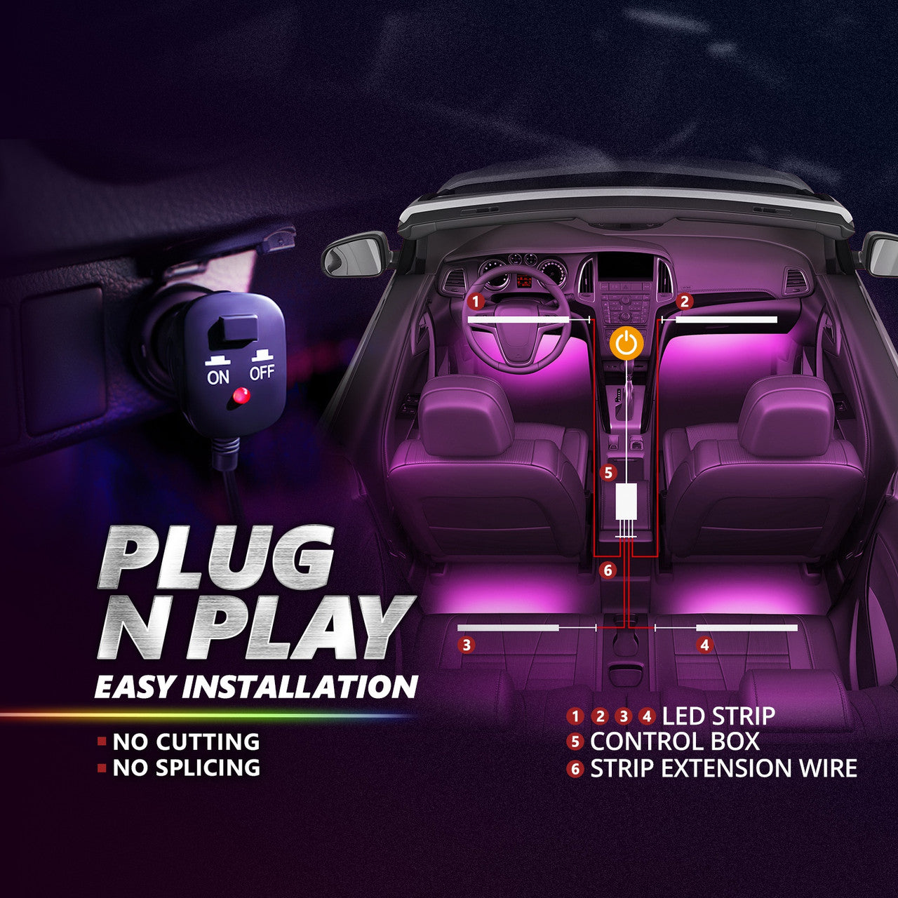 AURA 09-18 Ram Bundle- RGBW Headlights +Interior + Quantum Rock lights + Grille w- Bluetooth