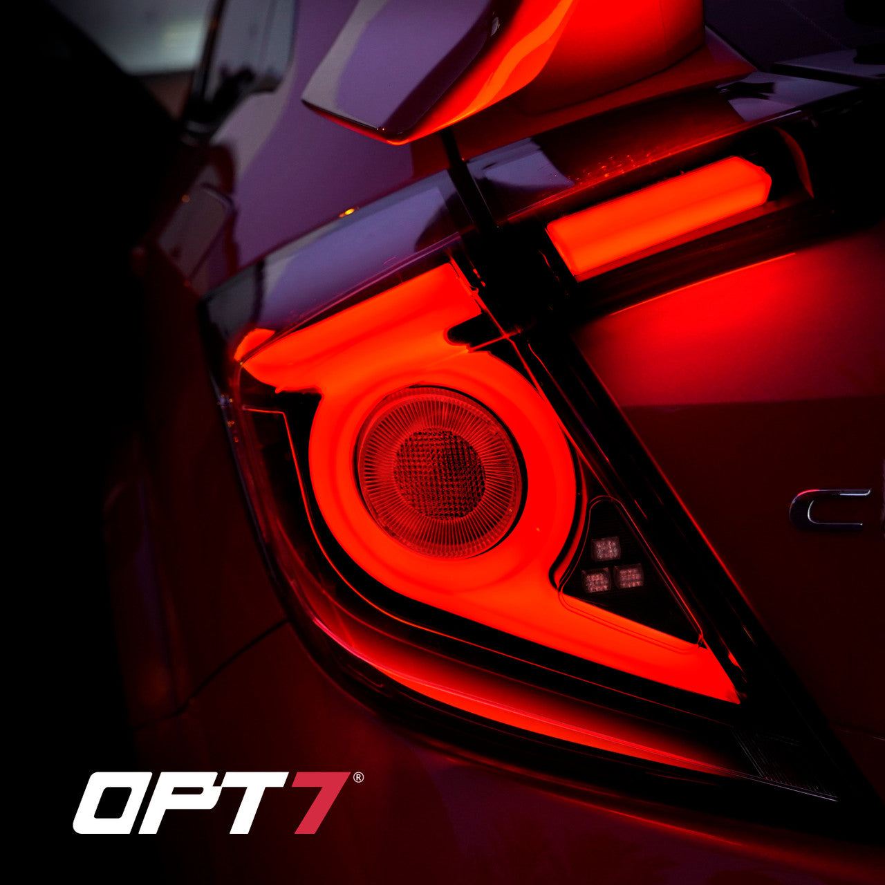 OPT7 Honda Civic Hatchback Clear LED Tail Lights Sequential Turn Signals & OLED Technology (Fits all 2016-2021 10th Gen Civic Hatchbacks)