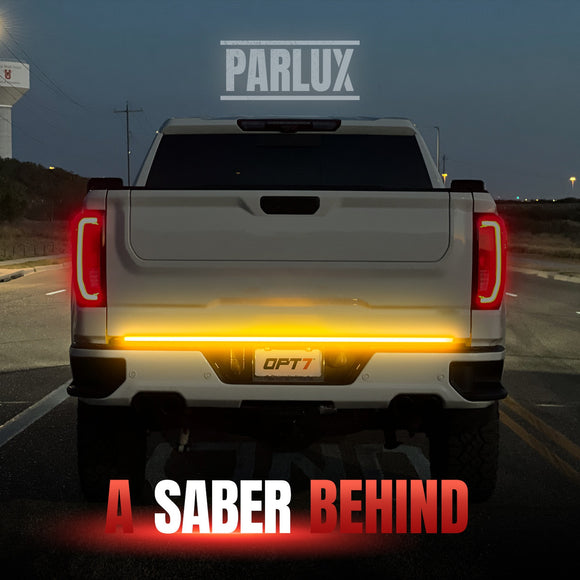 OPT7 Redline Parlux Triple Tailgate Light Bar 60" Bundle with Sidekick Running Board Light LED Strip Kit with Warning Mode