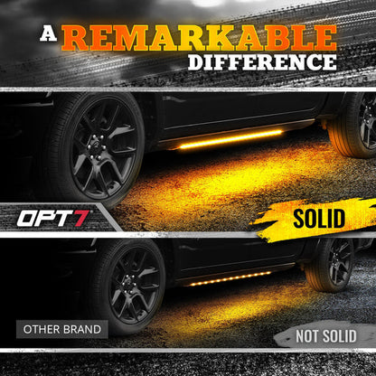OPT7 Redline Parlux Triple Tailgate Light Bar 60" Bundle with Sidekick Sequential Running Board Light LED Strip Kit