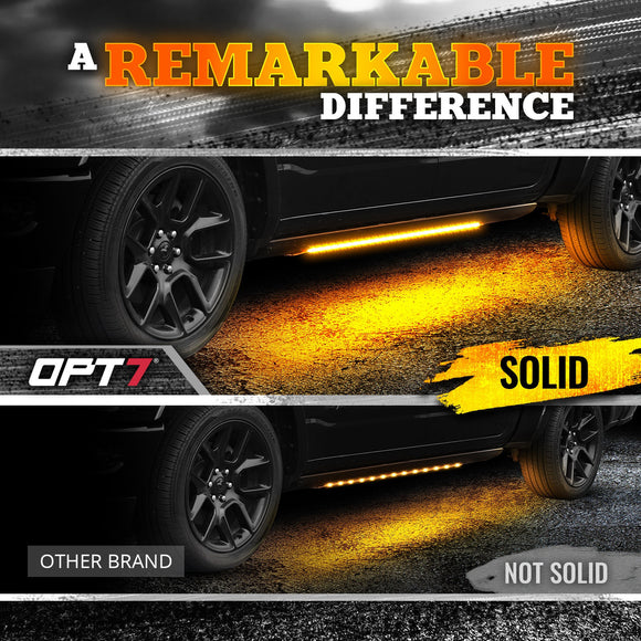 OPT7 Redline Triple Tailgate Light Bar 60" Bundle with Sidekick Sequential Running Board Light LED Strip Kit