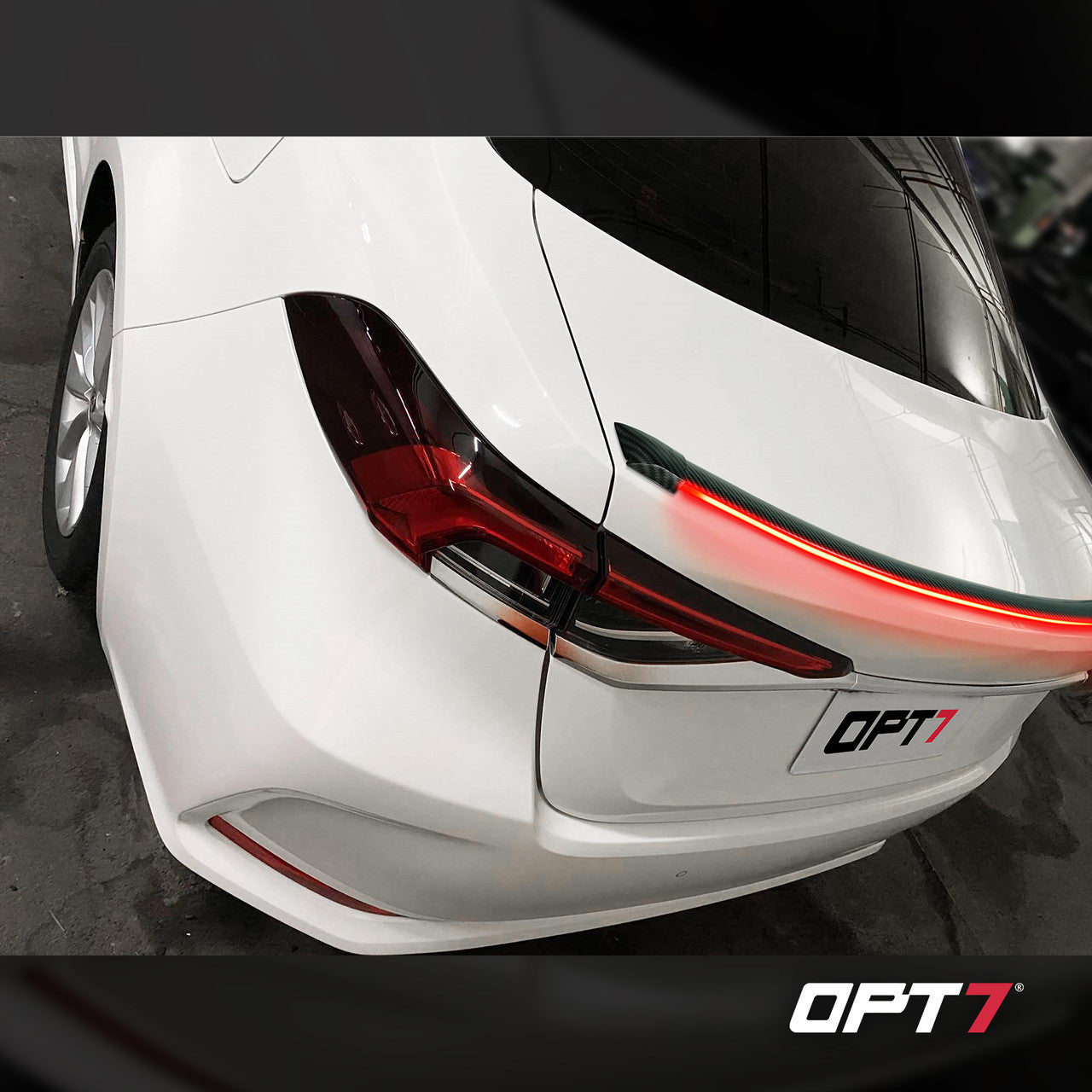 OPT7 Universal LED Rear Spoiler Lip Kit (3.9ft) for Car Trunk Exterior Accessories Brake light Universal Fit for Roof Wing