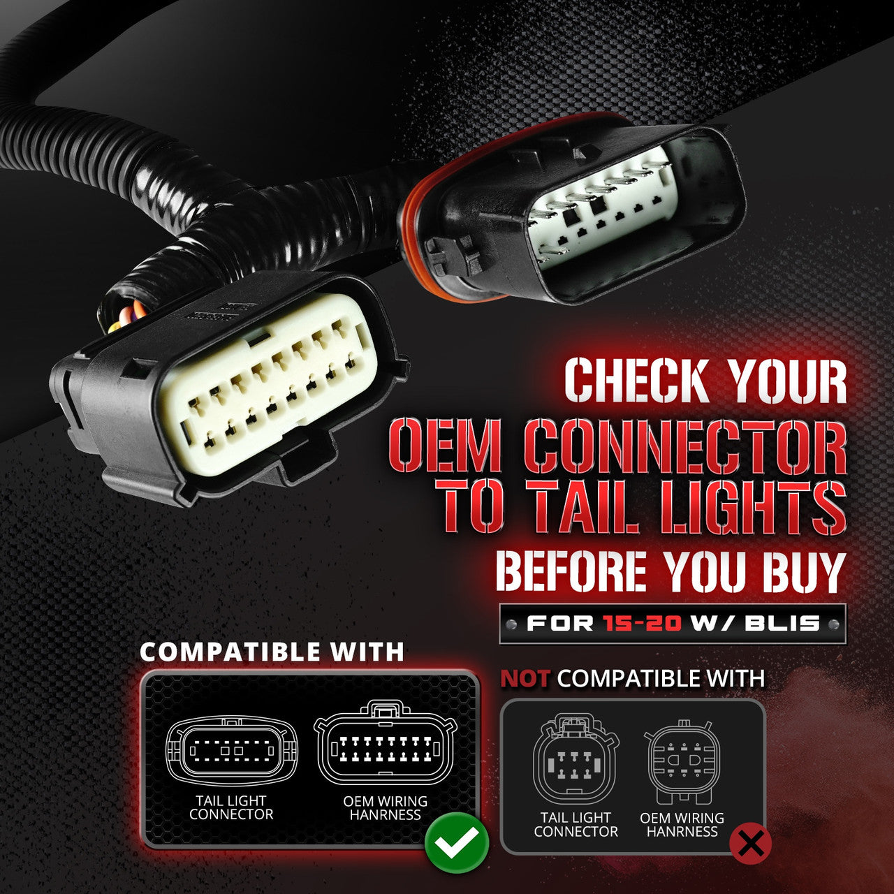 Ford F150 Tailgate LED Light Bar Bundle: Redline Parlux LED Tailgate Light Bar with F150 Quick Connect Harness Kit