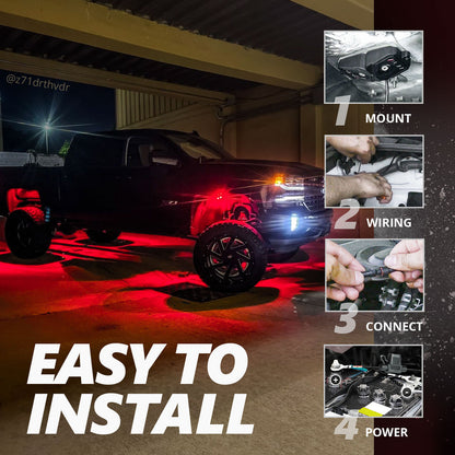 Triple Tailgate Bundle: Triple Tailgate + Quantum Rock Light+ LED Grille Lighting w- Bluetooth APP and Remote Controlled